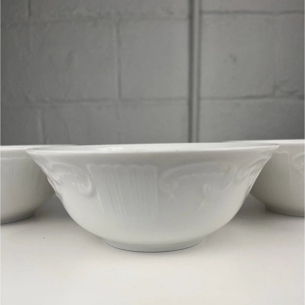Vista Alegre Manueline White Coupe Cereal Bowl SET OF 3 Porcelain 5 3/8